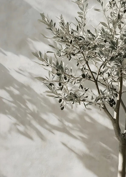 Retro Olive Tree & Lemon Canvas Wall Art