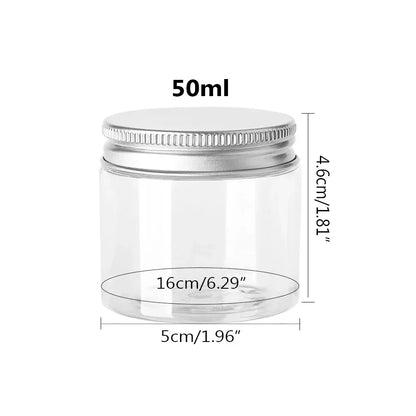 1/5/10pcs 20-250ml Aluminum Lid Jar,Storage Jars With Lids Aluminum Round Canister Empty Plastic Cosmetic Food Travel Bottle Pot