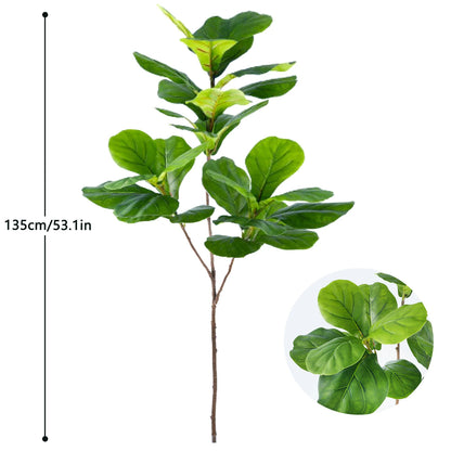 76-105-135cm/53.1in Artificial Ficus Tree Branch – Realistic Green Tropical Plant Decor