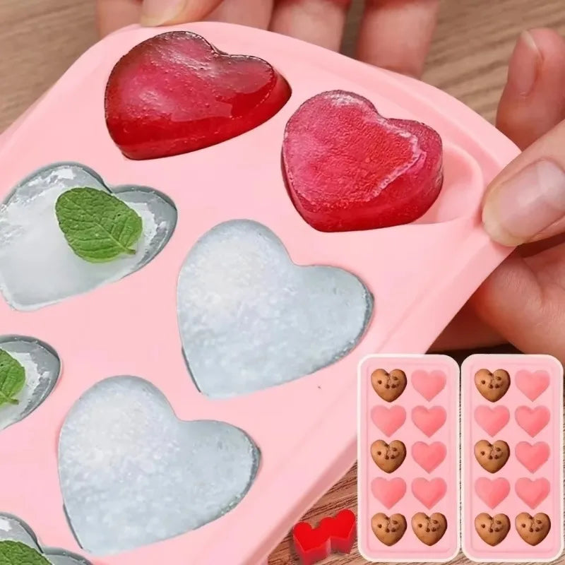 10-Hole Heart Silicone Ice Mold