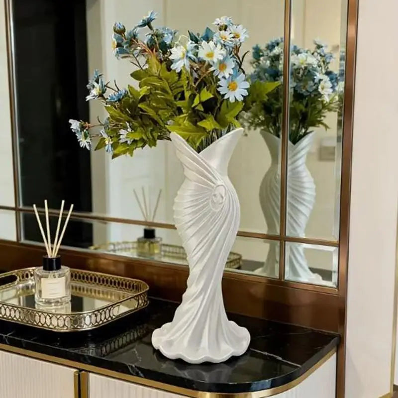 Elegant Dress Shape Plastic Vase – Modern Floral Home Decor