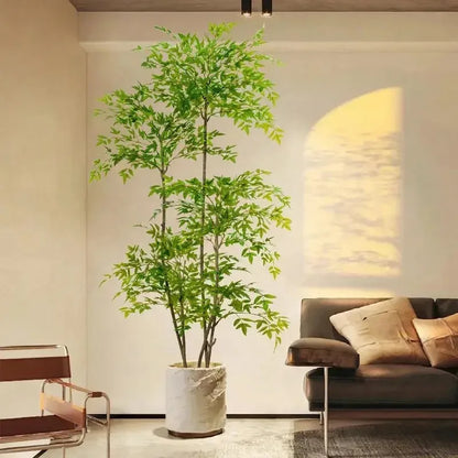 75-110cm Artificial Nandina Plant – Tropical Green Branch Decor