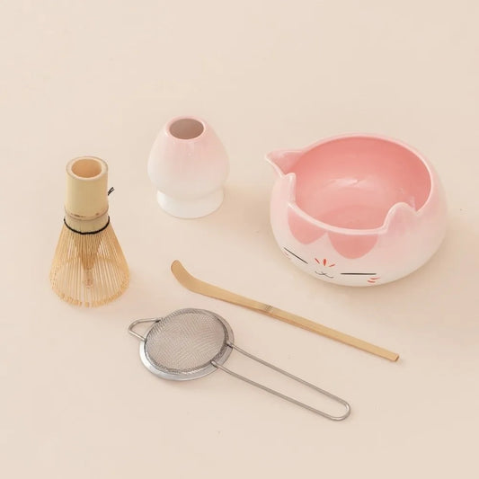 Pink Ceramic Matcha Tea Set