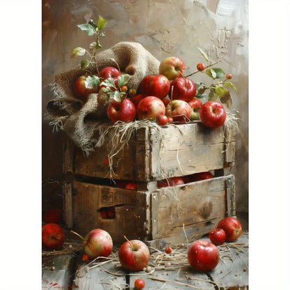 Retro Still Life Lemon & Olive Tree Frameless Canvas Poster