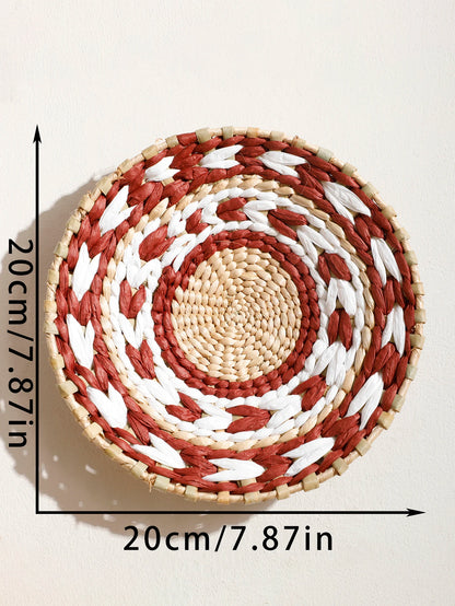 1/6 Pcs Boho Hand Woven Wall Basket Hanging Home Decorative Rustic Wall Basket Decor Art Gift for Kitchen Farmhouse Living Room