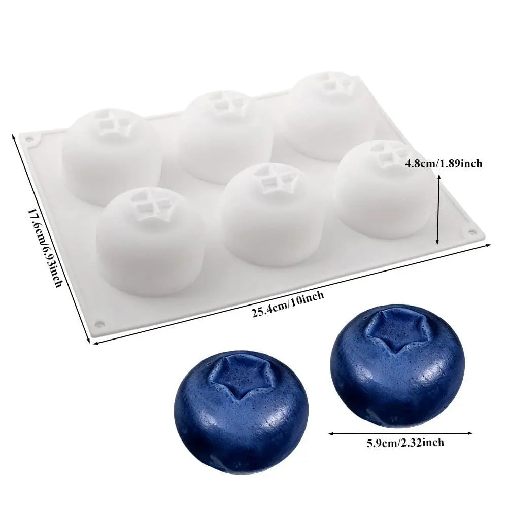 6-Cavity Blueberry Silicone Dessert Mold