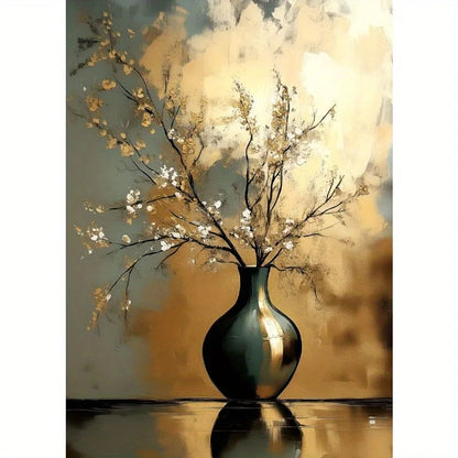 Retro Still Life Lemon & Olive Tree Frameless Canvas Poster