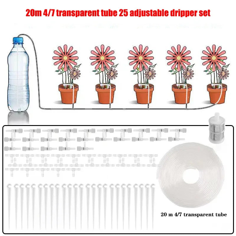 Drip Watering Kit with Regulating valve Potted Plant Irrigation Device Garden 4/7mmHose Watering Saving Micro Dripper Greenhouse