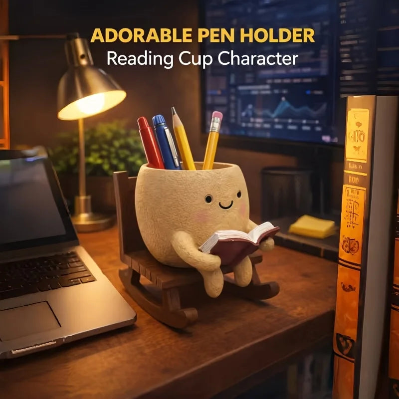 3-in-1 Smiling Book Lover Planter