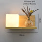 Modern Wooden LED Wall Lamp with Green Plant Design – Nordic Home Decor