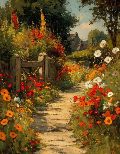 Retro Nostalgia Wildflower Farmhouse Canvas Art Poster