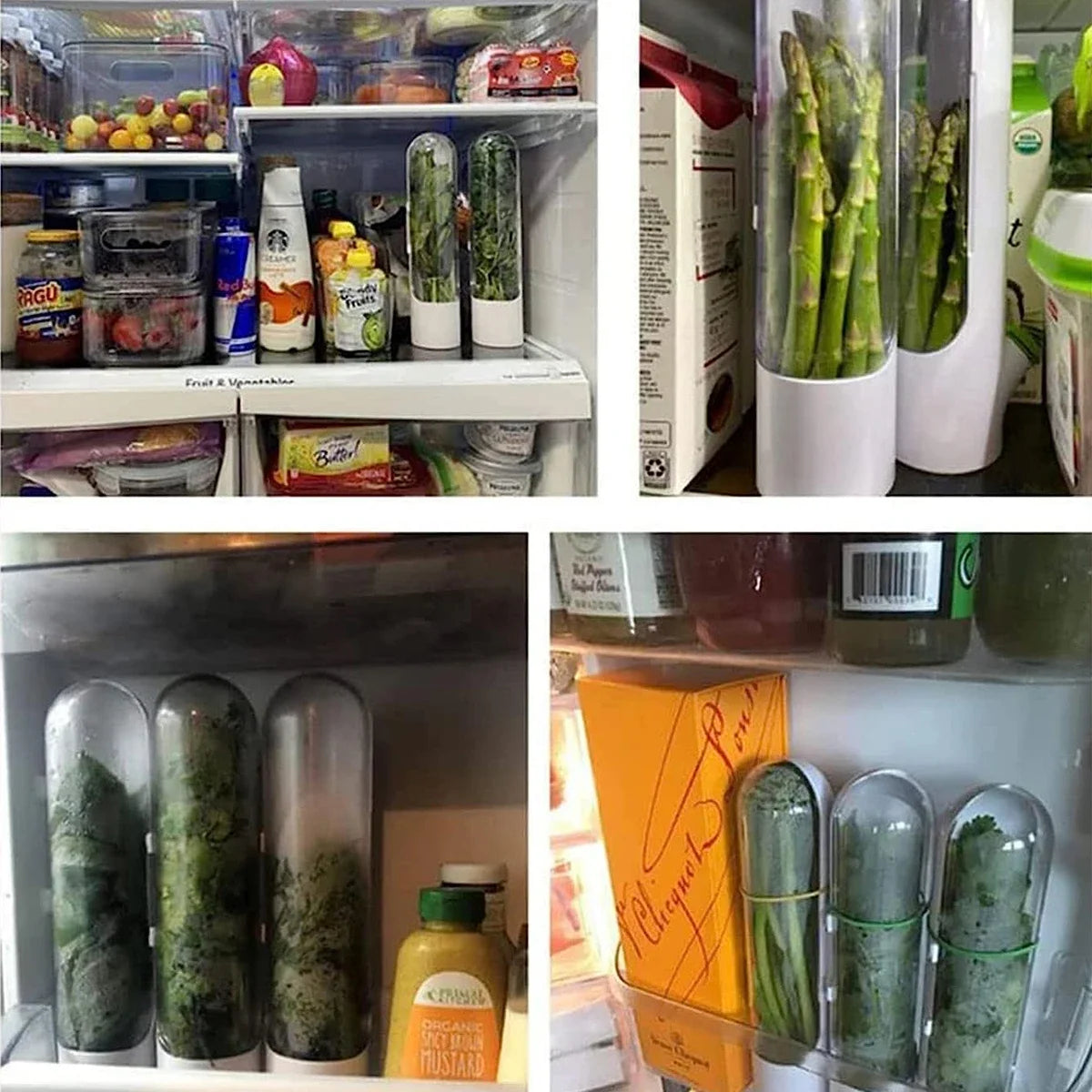 1/2/3PCS Herb Saver Storage Container Fresh Herb Keeper Vanilla Vegetables Fresh Preservation Bottle For Refrigerator Kitchen