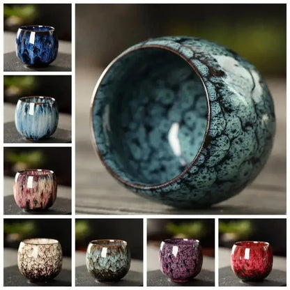 1/5pc Colorful Reactive Glaze Ceramic Coffee Mug 170ml Ceramic Espresso Tea Cup Home Office Lacquered Water Cups Drinkware