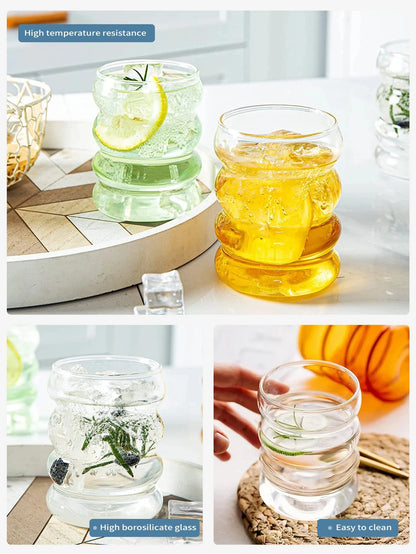 4-Piece Ribbed Glass Coffee Mug Set ☕✨