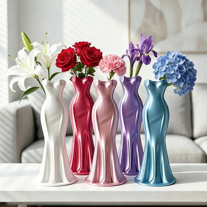 3D Gown-Shaped Vase – Elegant Modern Flower Decor