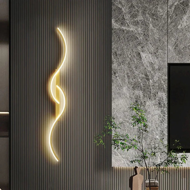 Modern LED Wall Sconce – Black & Gold Decorative Wall Light for Home