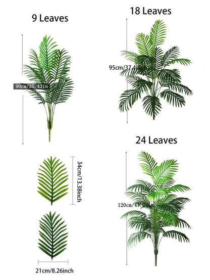 60-120cm Large Artificial Palm Tree – Realistic Tropical Green Plant Decor
