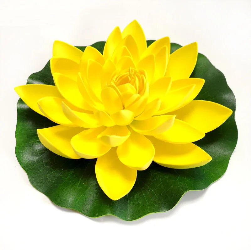 10/17/28/40/60cm Lotus Artificial Flower Floating Fake Lotus Plant Lifelike Water Lily Micro Landscape for Pond Garden Decor