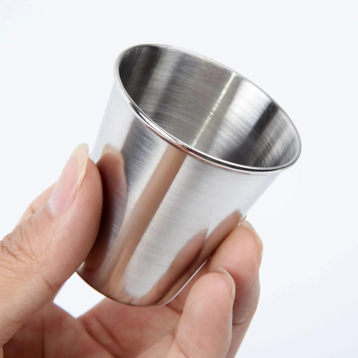 Stainless Steel Cup 30/70/180/320ml Beer Cola Milkshake Cup For Outdoor Practical Travel Bar Coffee Shop Polished Interior