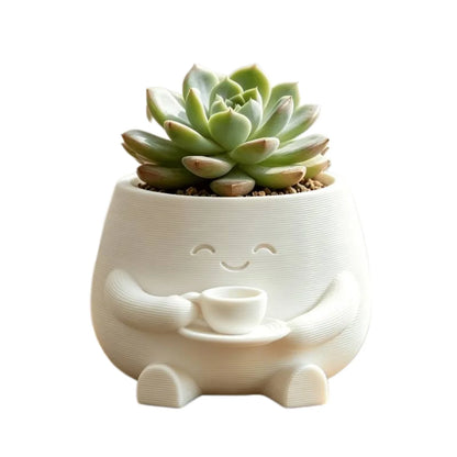 3D Printed Cute Smiling Figure Planter