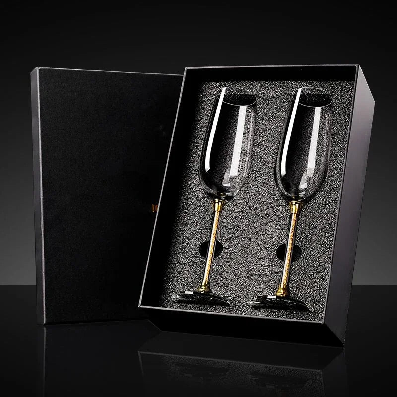 Handmade High Beauty Crystal Stemware Pair Cups for Couples