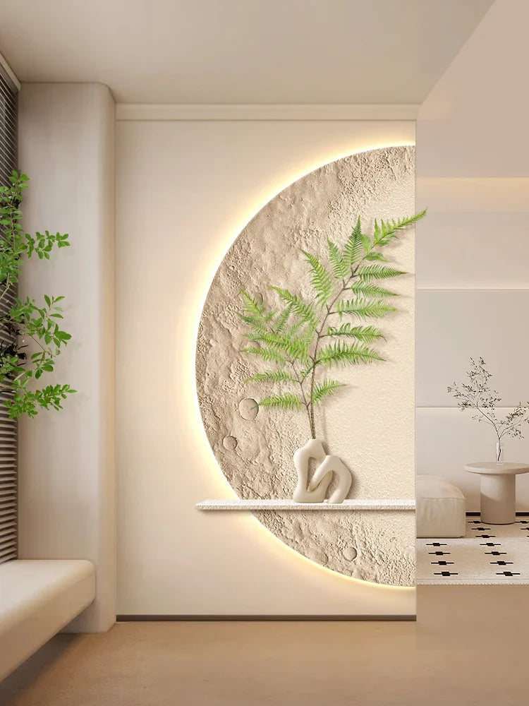 Creative Moon & Green Plant LED Wall Lamp for Modern Home Decor