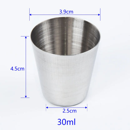 Stainless Steel Cup 30/70/180/320ml Beer Cola Milkshake Cup For Outdoor Practical Travel Bar Coffee Shop Polished Interior
