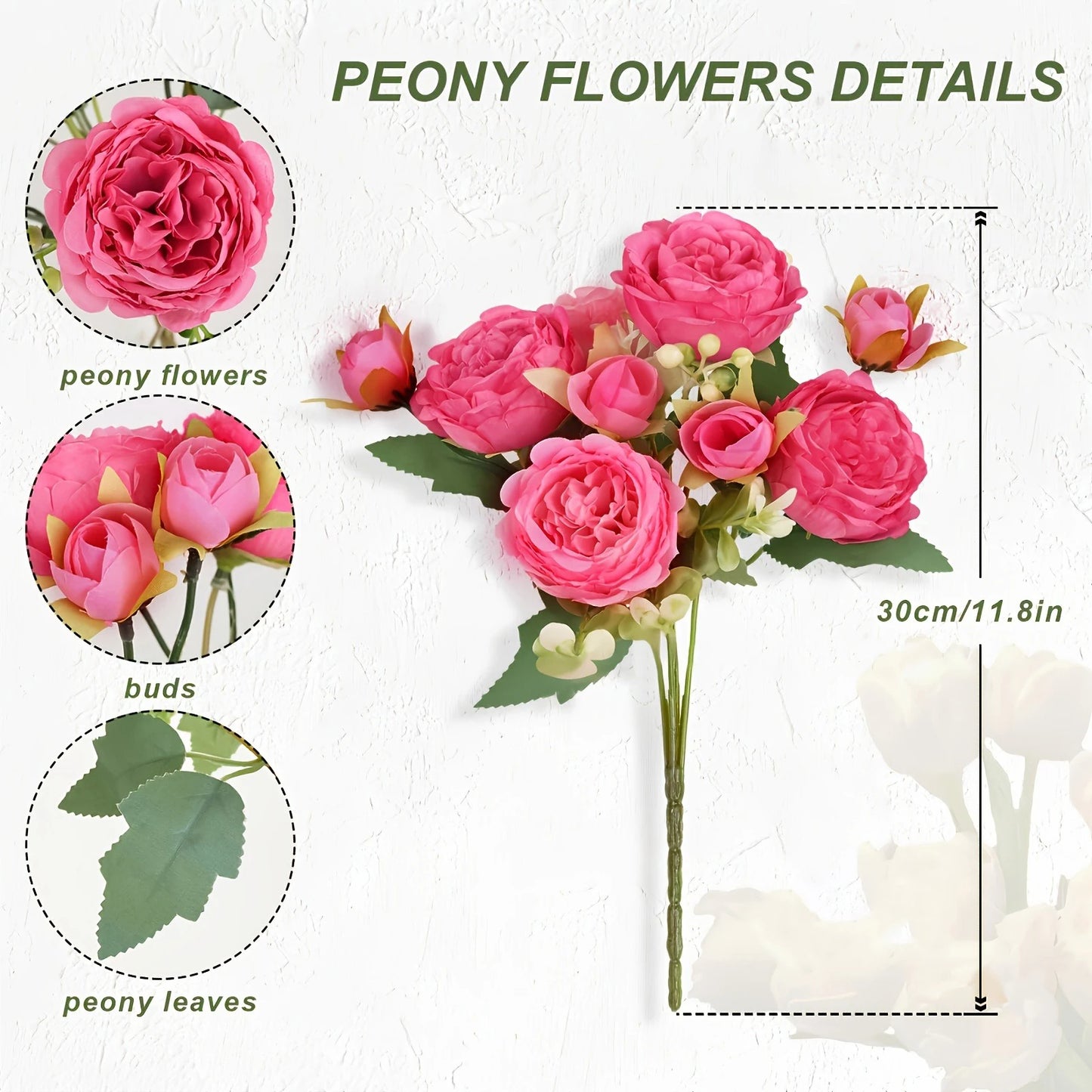 30CM Premium Silk Rose & Peony Artificial Flower Bouquet