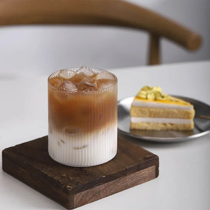 Striped Glass Coffee Mug 300/400ml