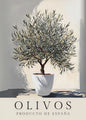 Retro Elegant Olive Tree & Lemon Canvas Wall Art Poster